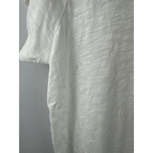 Belle Kim Gravel 1X Hand Embroidered Floral White Tee - Picture 4 of 4